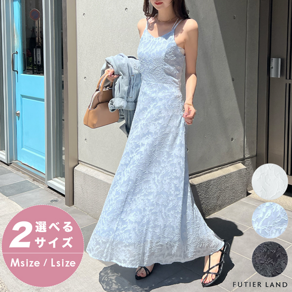 ジャガードフラワーキャミワンピース トップス Futier