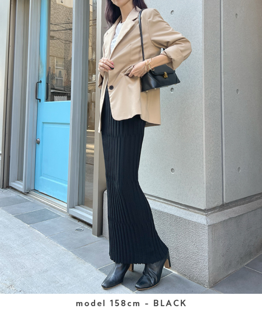 12/27頃入荷予定 ウェーブ編みニットロングスカート ボトムス Futier