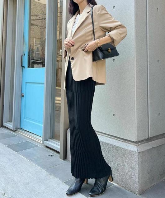 12/27頃入荷予定 ウェーブ編みニットロングスカート ボトムス Futier 12/27頃入荷予定 ウェーブ編みニットロングスカート ボトムス Futier