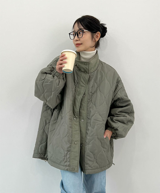 【美品】 ELLE リバーシブル 中綿ジャケット モンスターパーカー リバーシブルモンスターパーカー アウター Futier