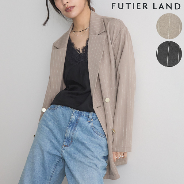 ストライプテーラードジャケット アウター Futier